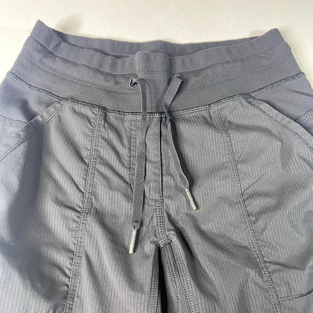 Lululemon Studio Pant Women Crinkle Nylon Ruched Leg Athletic Travel Yoga BLK 4